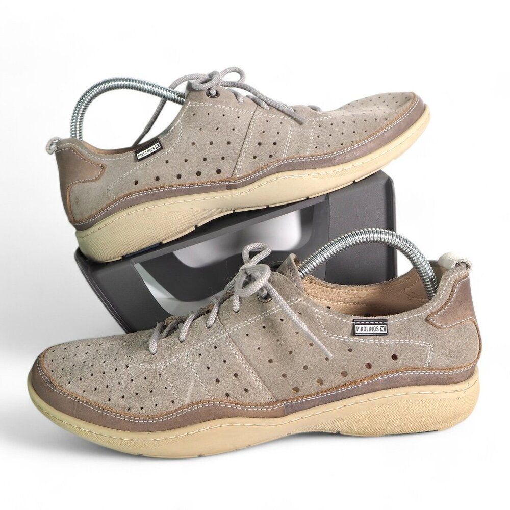 Pikolinos Fuencarral Perforated Suede Casual‎ Fashion Sneakers Grey Men's  8/41